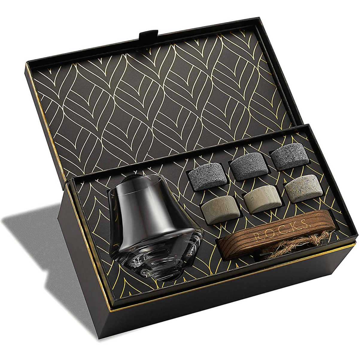 The Connoisseur's Set - Whiskey Stones & Crystal Nosing Tasting Glass Gift Set