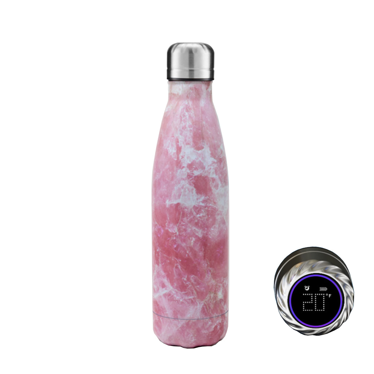 Aquaala UV Water Bottle With Temp Cap. smart sport, ultraviolet, and self-disinfecting water bottle