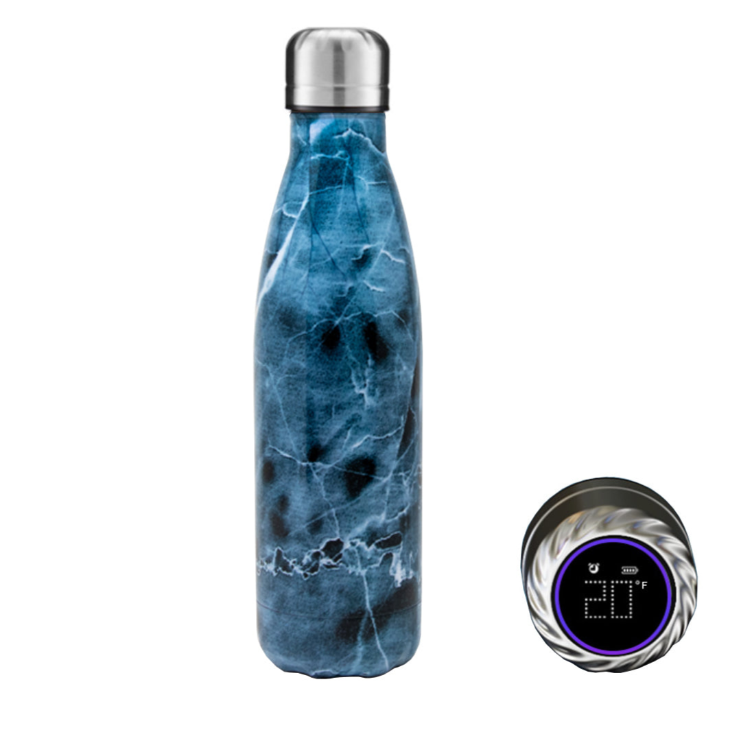 Aquaala UV Water Bottle With Temp Cap. smart sport, ultraviolet, and self-disinfecting water bottle