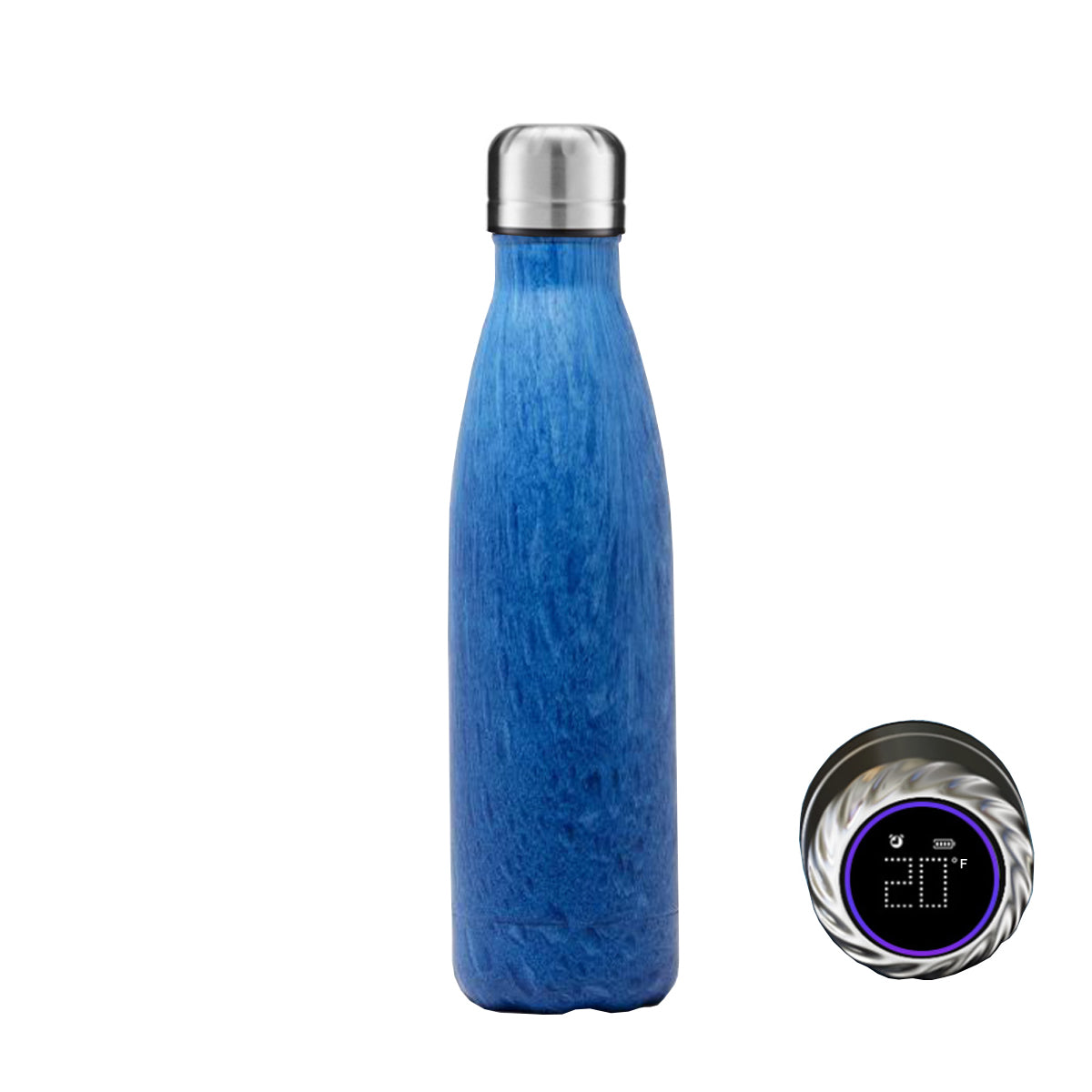 Aquaala UV Water Bottle With Temp Cap. smart sport, ultraviolet, and self-disinfecting water bottle