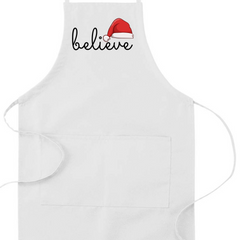 Santa Believe Humorous Apron | Funny Adjustable Christmas Kitchen or BBQ Apron | Perfect Christmas Gift for Cook or Griller