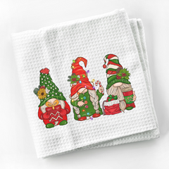 Funny Christmas  Farmhouse Gnome Tea Towel , Decorative Christmas Kitchen Hand Towel for Airbnb Xmas Decor, Holiday Kitchen Gifts Dish Towel