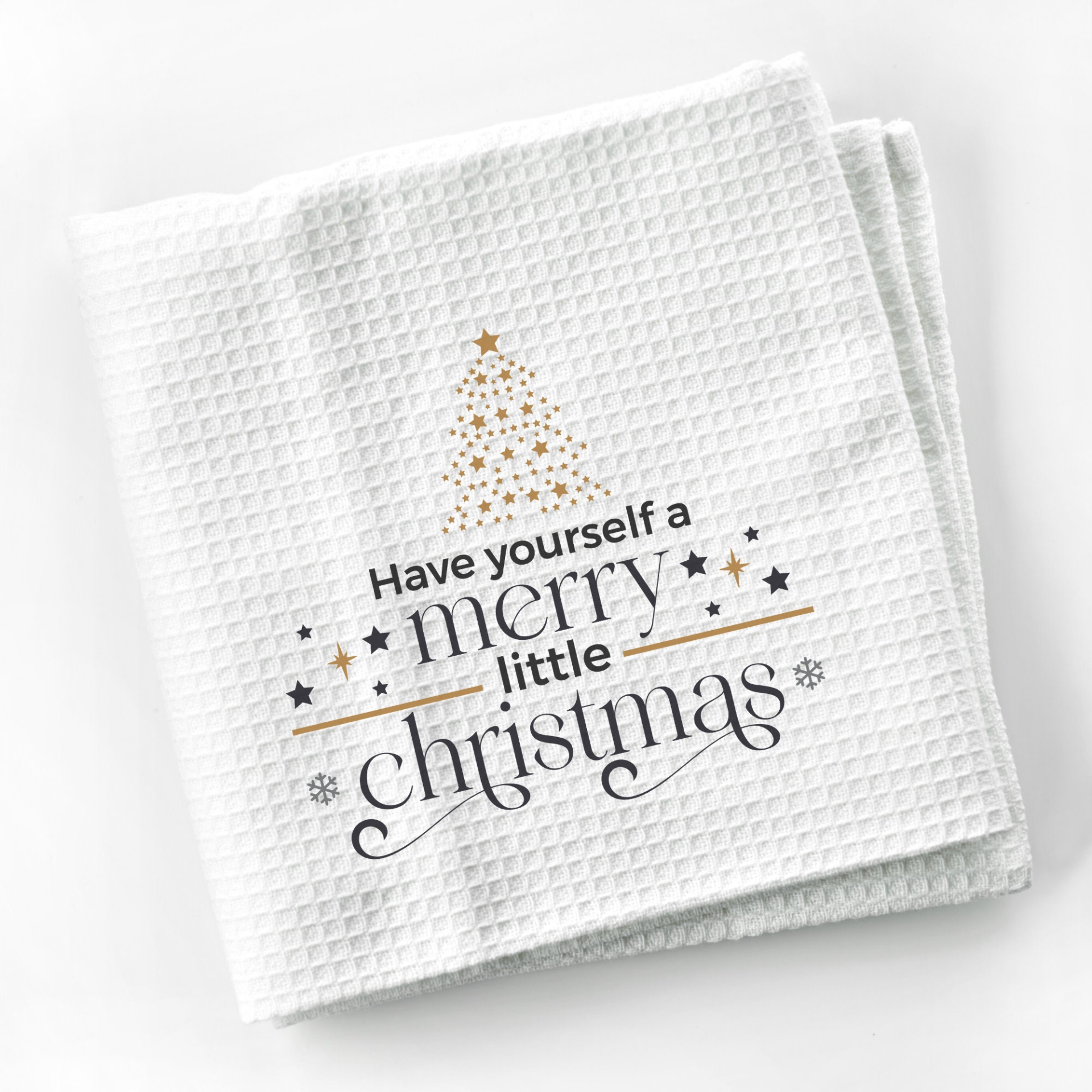 Farmhouse Merry Little Christmas Tea Towel , Decorative Christmas Kitchen Hand Towel for Airbnb Xmas Decor, Holiday Kitchen Gift Dish Towel