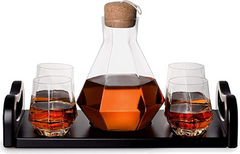 6-Piece Italian Crafted Glass Decanter and Whisky Glasses Set.