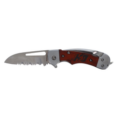 Scipio Sailors Pocket Knife SHDA02 with Marlin Spike - 2.5 Inch Serrate Blade Rigging Knife - Wood Handle