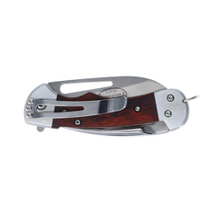 Scipio Sailors Pocket Knife SHDA02 with Marlin Spike - 2.5 Inch Serrate Blade Rigging Knife - Wood Handle