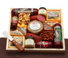 Deluxe Meat & Cheese Lovers Sampler Tray - meat and cheese gift baskets.