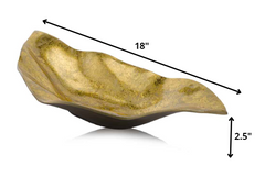 18" Gold Modern Wavy Aluminum Centerpiece Bowl.