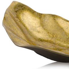 18" Gold Modern Wavy Aluminum Centerpiece Bowl.