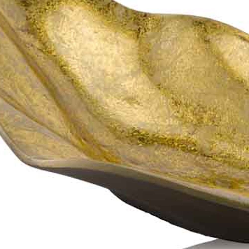 18" Gold Modern Wavy Aluminum Centerpiece Bowl.