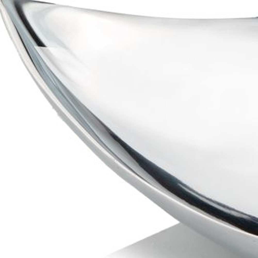 "14"" Silver Aluminum Triangular Bowl"