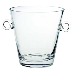 8" Mouth Blown European Glass Ice Bucket Or Cooler.