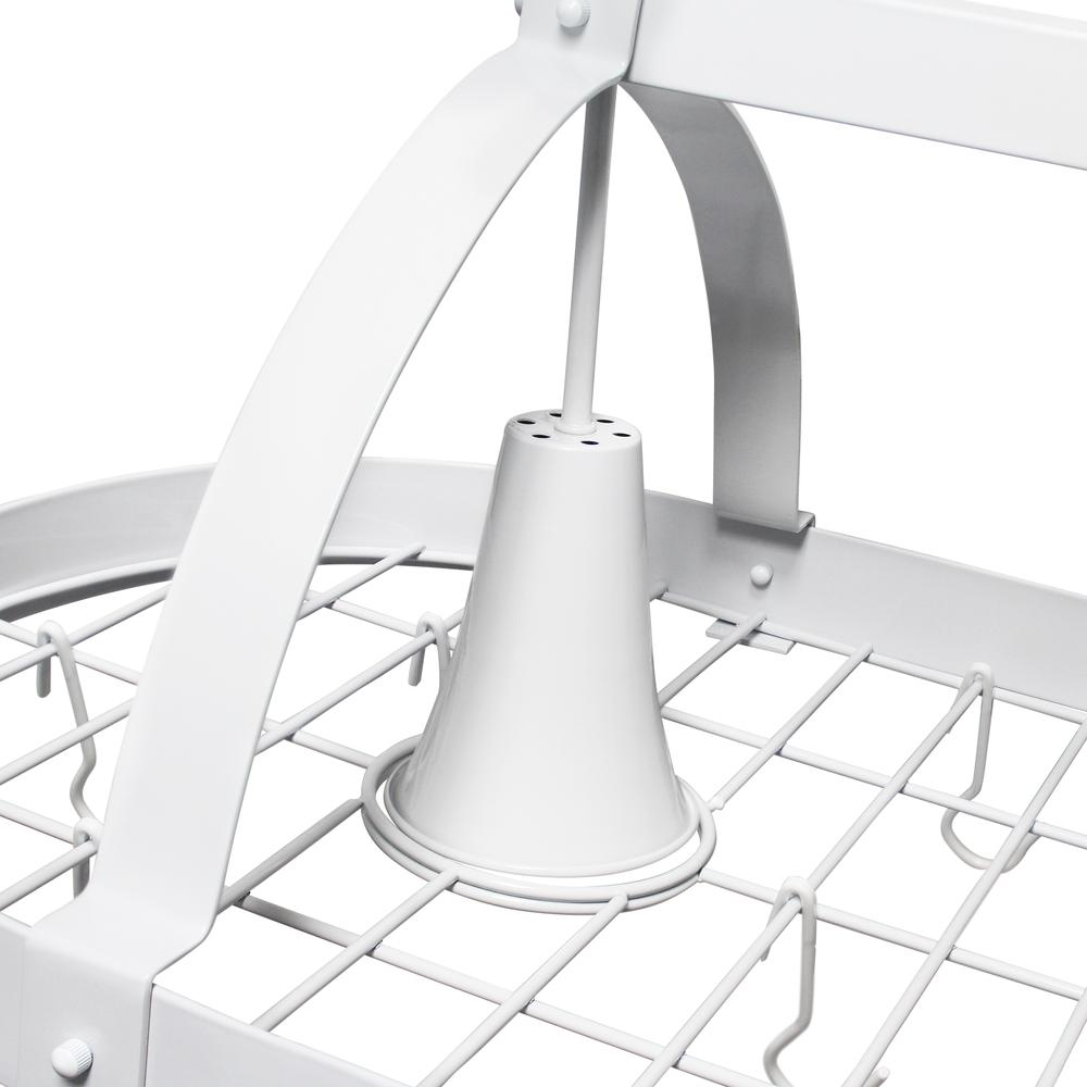 White 2 Light Kitchen Pot Rack with Downlights