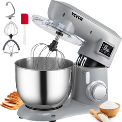 VEVOR 450W Stand Mixer 6-Speed Tilt-Head Dough Mixer 7.4 Qt Bowl 3 Attachments