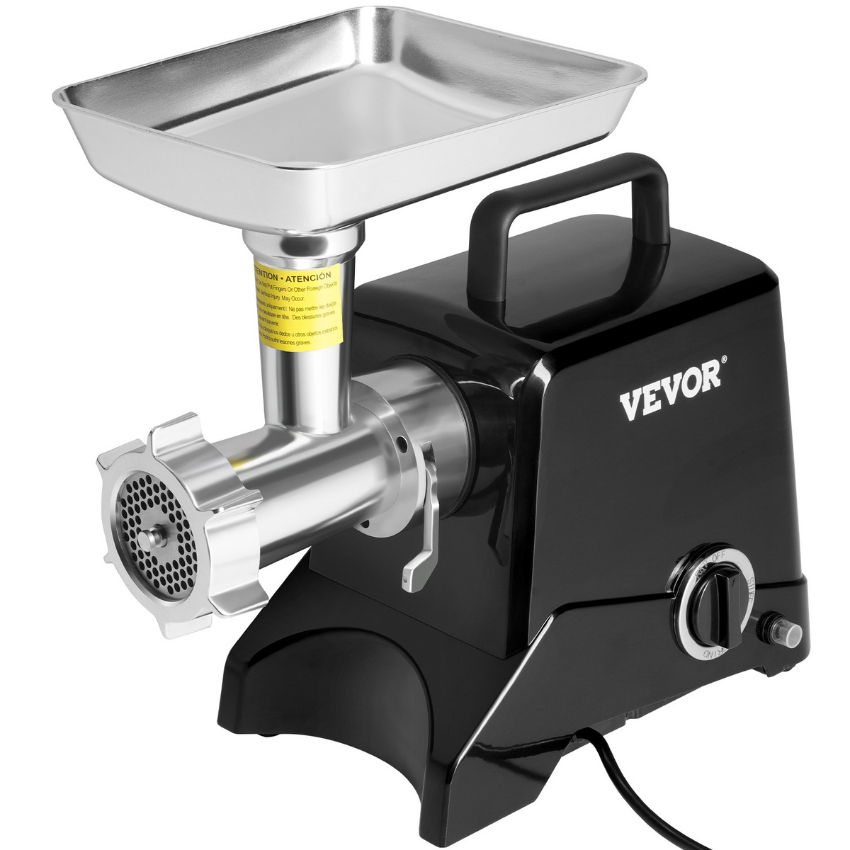 VEVOR Electric Meat Grinder, 419 Lb/H Capacity, 575W（1100W MAX) Industrial Meat Mincer w/ 2 Blade, 3 Grinding Plates, Sausage Maker Die-cast Aluminum Commercial Meat Grinder, ETL Listed