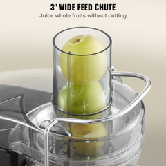 VEVOR Juicer Machine, 1000W Motor Centrifugal Juice Extractor, Easy Clean Centrifugal Juicers, Big Mouth Large 3" Feed Chute for Fruits and Vegetables, 2 Speeds Juice Maker, Stainless Steel, BPA Free