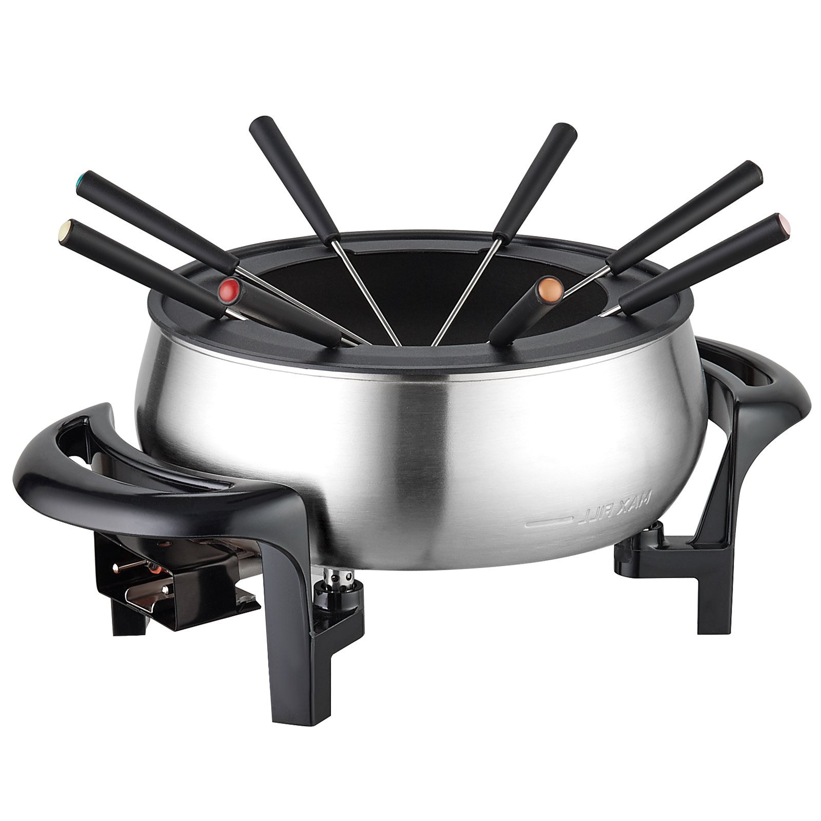 VEVOR Electric Fondue Pot Set for Cheese & Chocolate, 3 Quart Chocolate Melting Warmer, Stainless Steel Fondue Maker with Temperature Control and 8 Forks, for Hors d'Oeuvres, Entrees, and Desserts