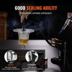 VEVOR Smoking Gun Kit, Old Fashioned Wood Smoke Infuser, Cocktail Smoker with Four Flavors of Wood Chips and Accessories, Cold Smoke for Foods and Drinks, Bourbon Whiskey Gifts for Father/Husband/Men