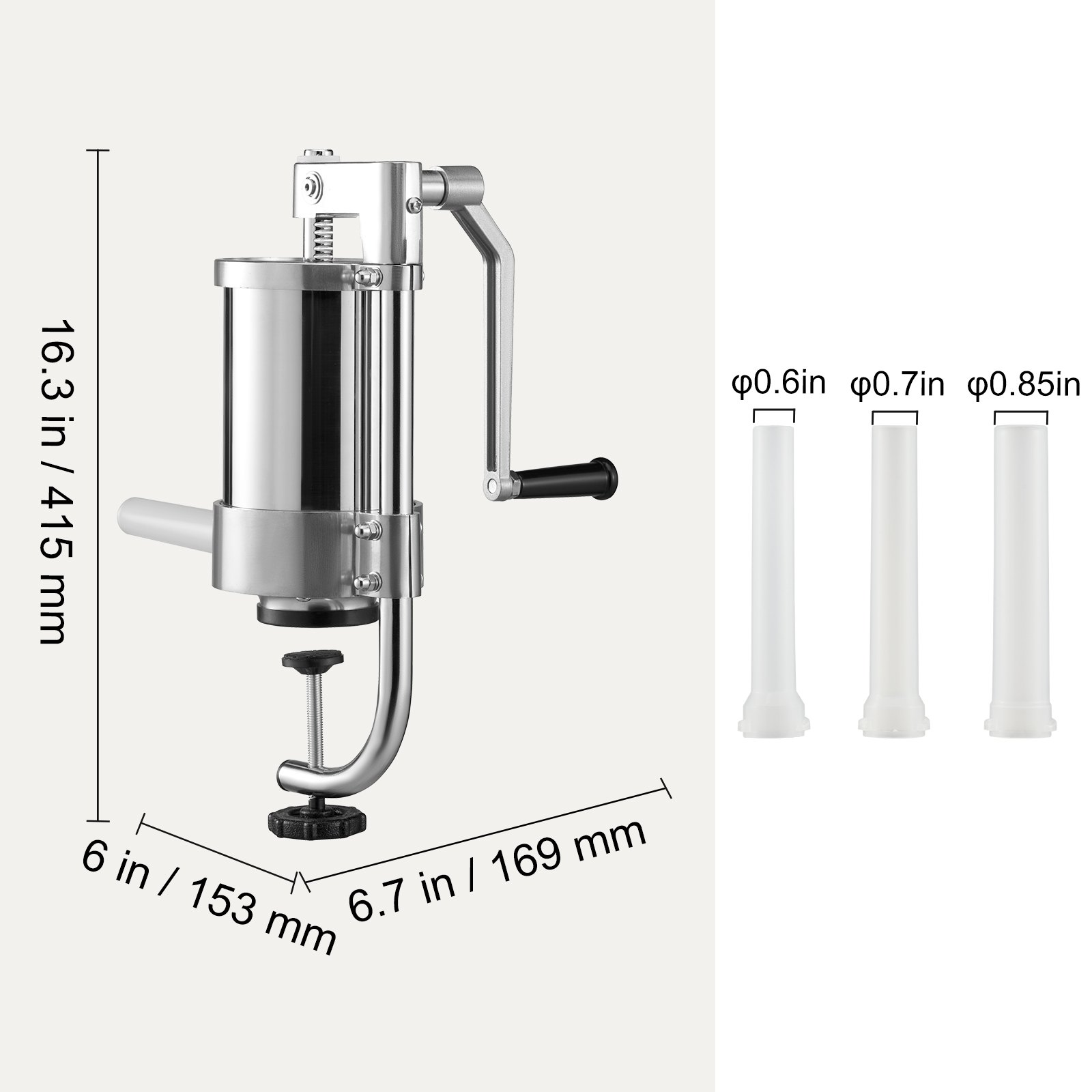 VEVOR Sausage Stuffer 2.5LBS/1.5L Capacity Homemade Sausage Maker Stainless Steel.