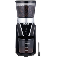 VEVOR 165-Watt Conical Burr Grinder, Electric Adjustable Burr Mill with 51 Precise Grind Setting, 9.7-Ounce 13 Cups Coffee Bean Grinder, Perfect for Drip, Mocha, Hand Brew, French Press, Espresso, Silver