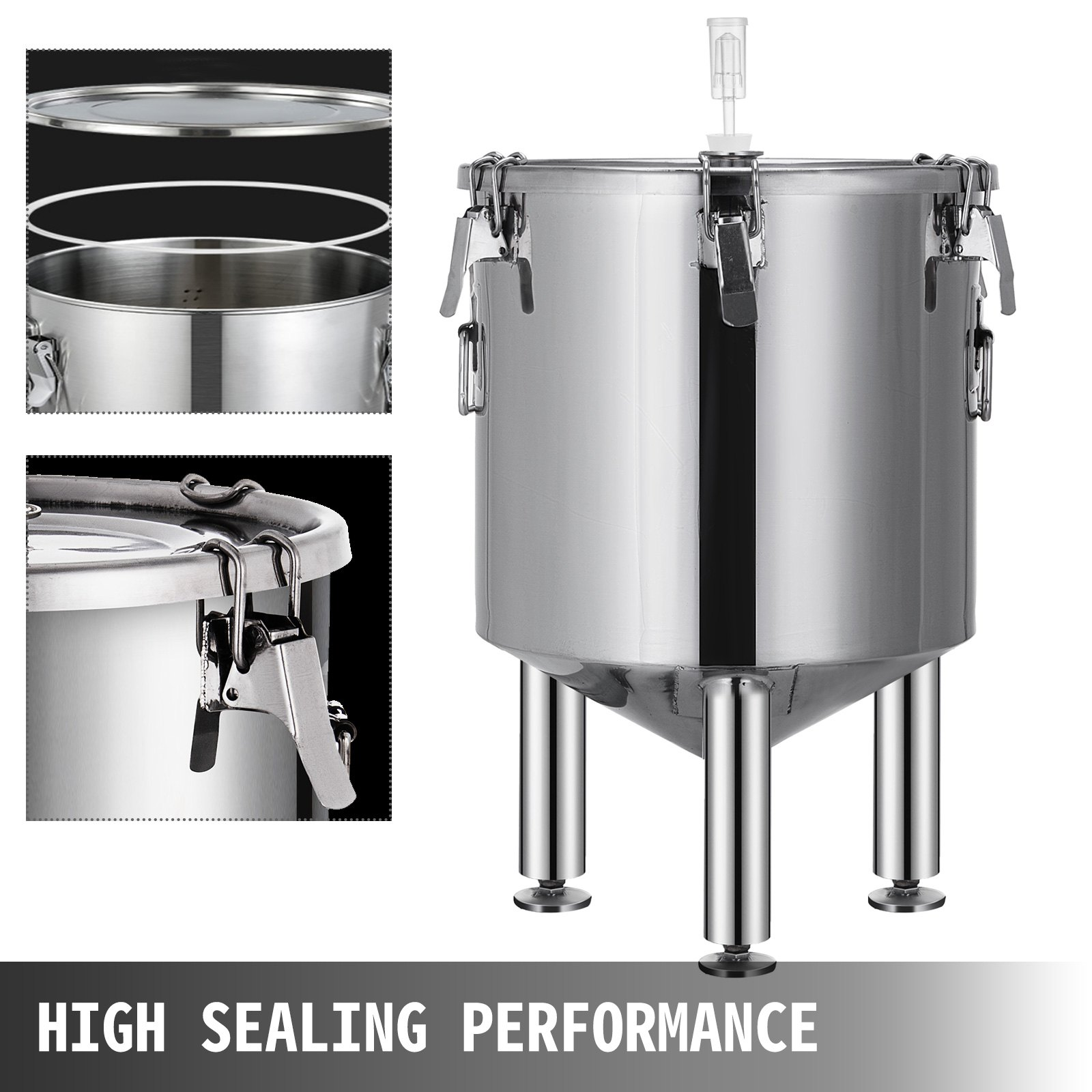 VEVOR 14 Gallon Stainless Steel Brew Fermenter Home Brewing Brew Bucket Fermenter With conical base Brewing Equipment