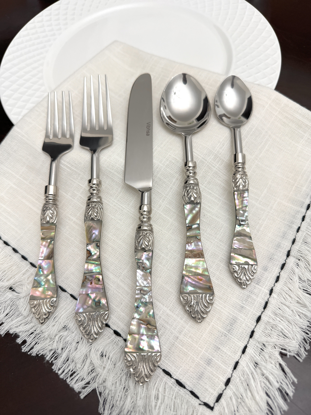 Stainless Steel Flatware set of 20 with Seap work Handle