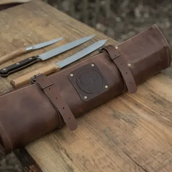 WITLOFT 🇳🇱| Handmade leather Knife Role ( 5 Compartments). ***Knives Not Included.***