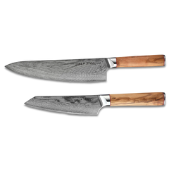 MIA TWO | Essential Two Piece Chef Knife Set | AUS10 Damascus Steel