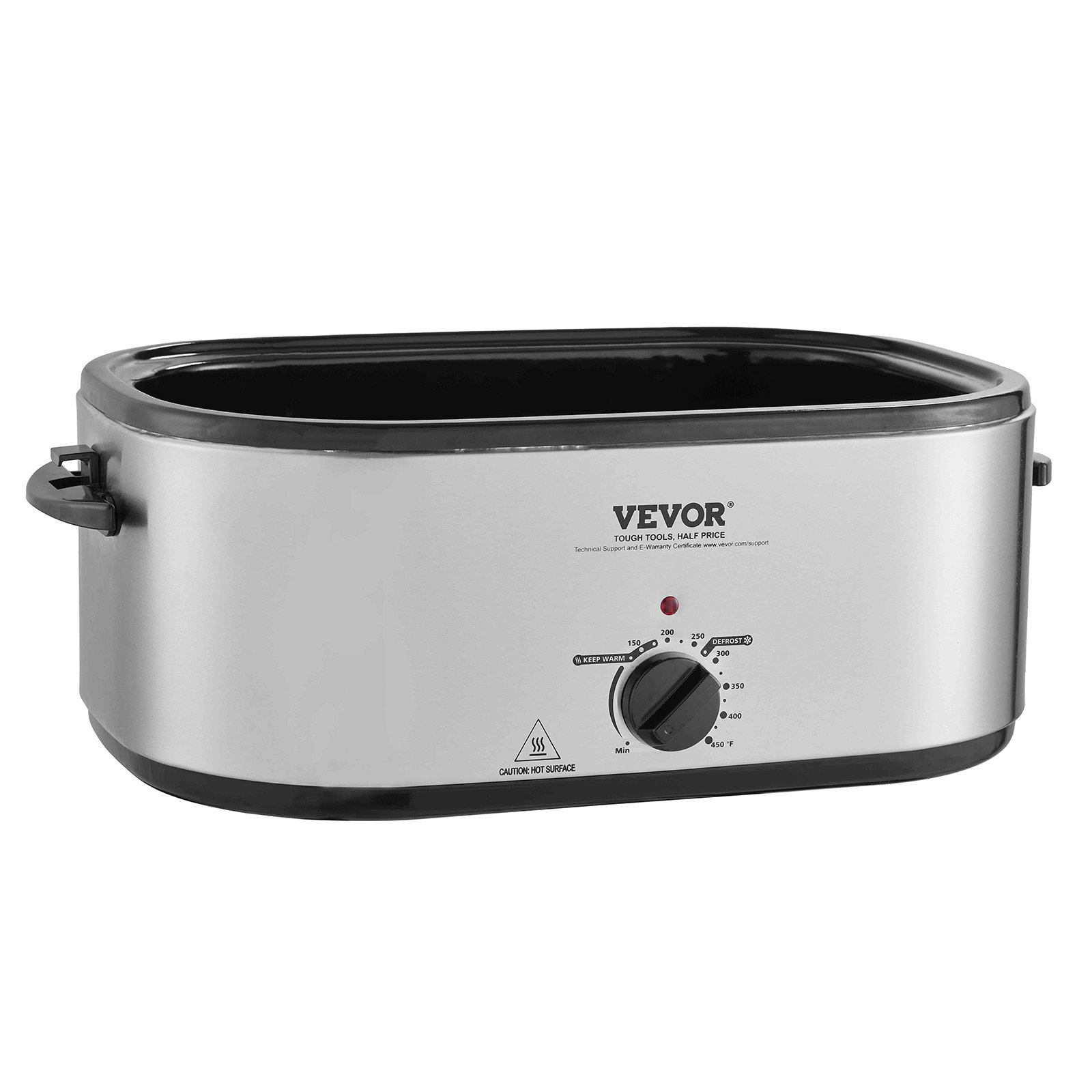 VEVOR Electric Roaster Oven, 26 QT Turkey Roaster Oven with Self-Basting Lid, 1450W Roaster Oven with Defrost & Warm Function, Adjustable Temperature, Removable Pan & Rack, Fits Turkeys Up to 30LBS