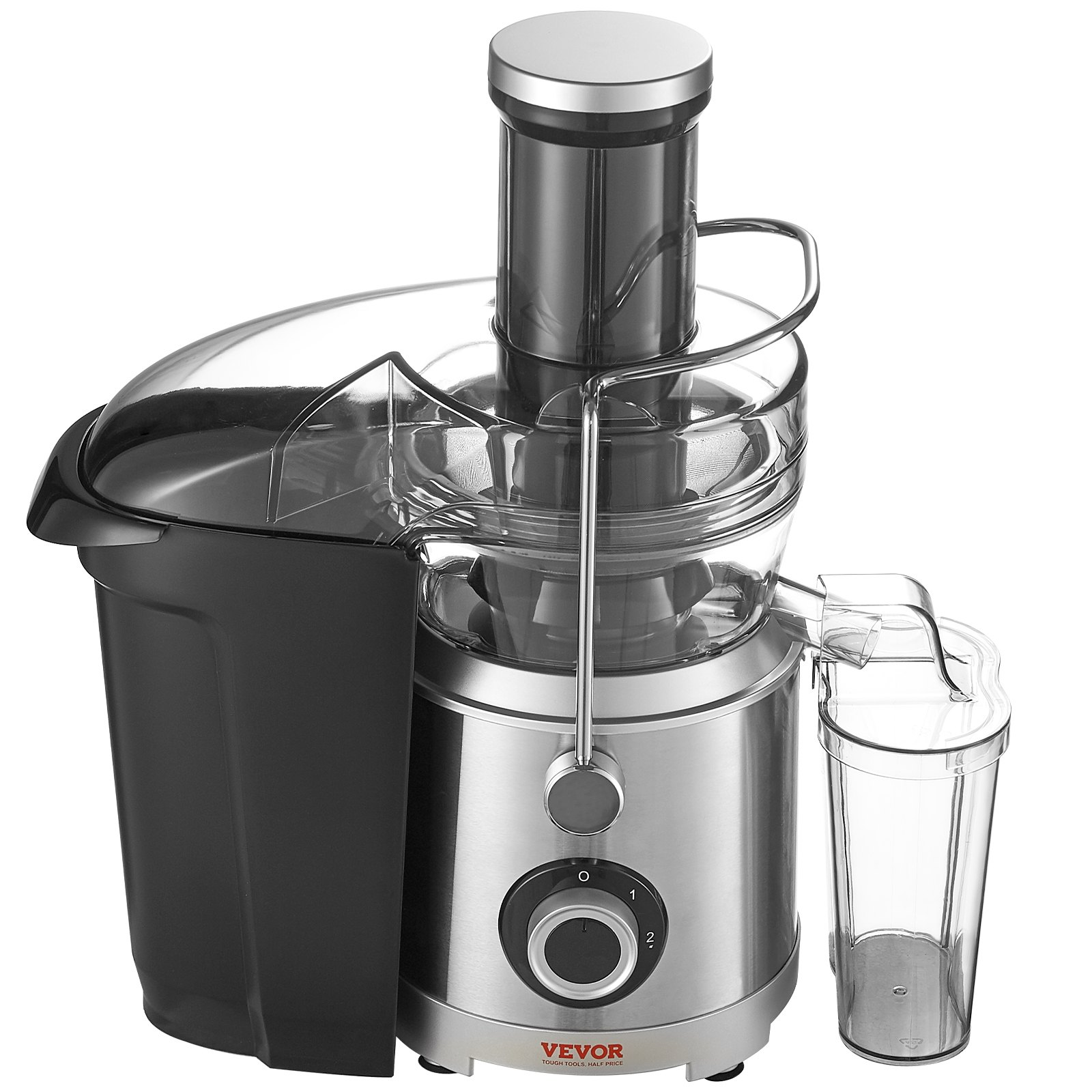 VEVOR Juicer Machine, 1000W Motor Centrifugal Juice Extractor, Easy Clean Centrifugal Juicers, Big Mouth Large 3" Feed Chute for Fruits and Vegetables, 2 Speeds Juice Maker, Stainless Steel, BPA Free