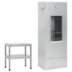 VidaXL BBQ Oven Smoker with Table Galvanized Steel