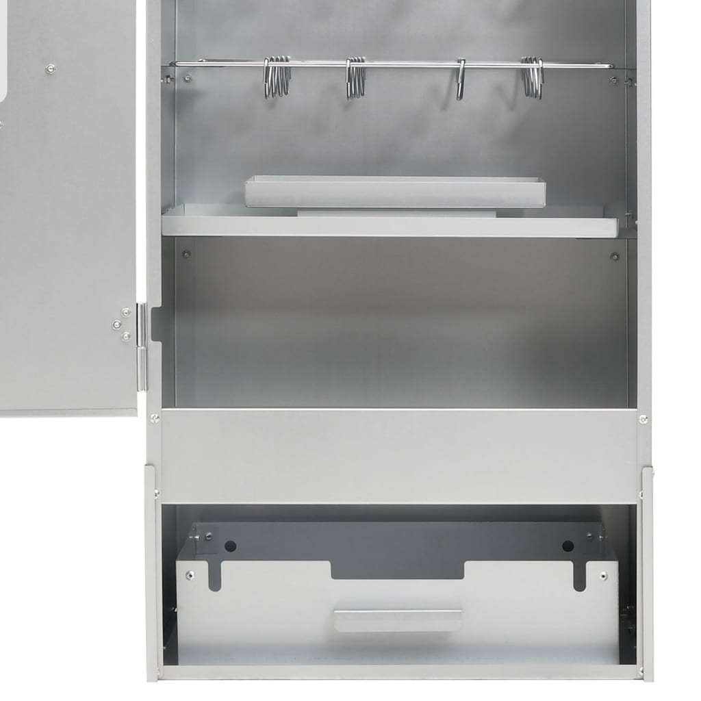 VidaXL BBQ Oven Smoker with Table Galvanized Steel