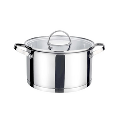 6-Piece Polished Stainless Steel Cookware Set with Lids 1.9QT, 2.7QT, 3.6QT