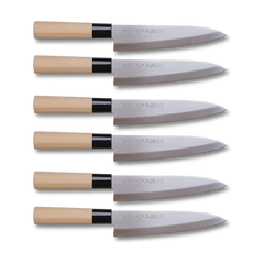 Tsubazo Gyuto Knife 180 Six Bundle for restaurants- Stainless Steel Blade - Made in Japan