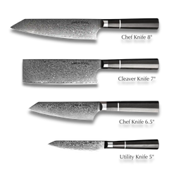 KASAI KOGATANA FIVE | Essential 5 pcs Knife set | 4 Knives with Magnetic Wood Block