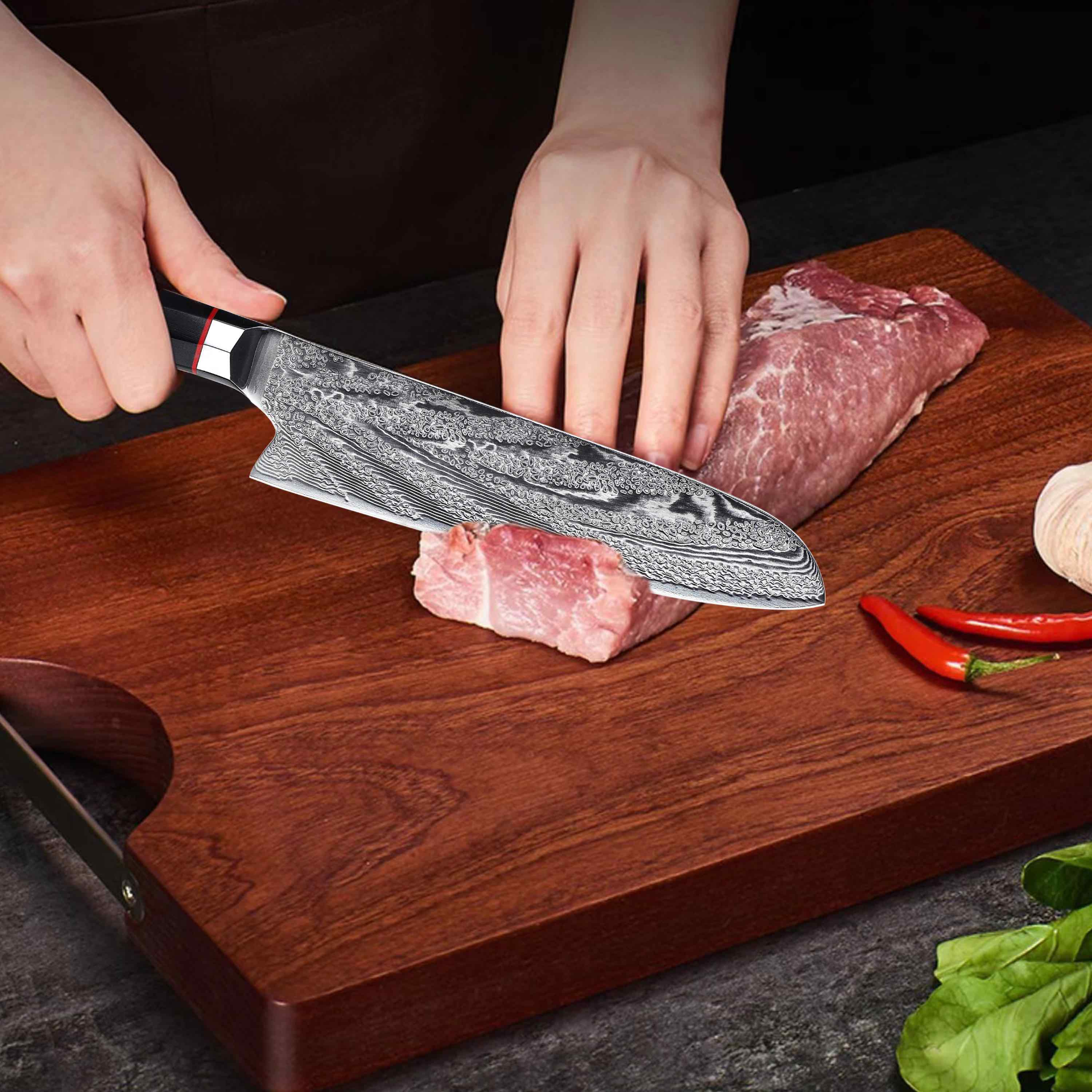 Ginza Steel Pro Cutting Board - Ebony Wood - 50x35x3cm- 19.6x13.7x1.1"