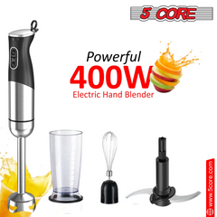 5Core Immersion Hand Blender 400W Stick Handheld Mixer Kitcchen Electric Whisk