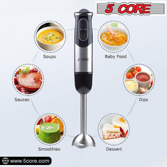 5Core Immersion Hand Blender 500W Stick Handheld Mixer Kitchen Electric Whisk