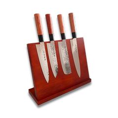 Enhance your culinary experience with the Kanetsune Essential Knife Bundle - Five, the ultimate kitchen knife set. This premium bundle includes four expertly crafted knives and a magnetic wood Enhance block, perfect for any kitchen.