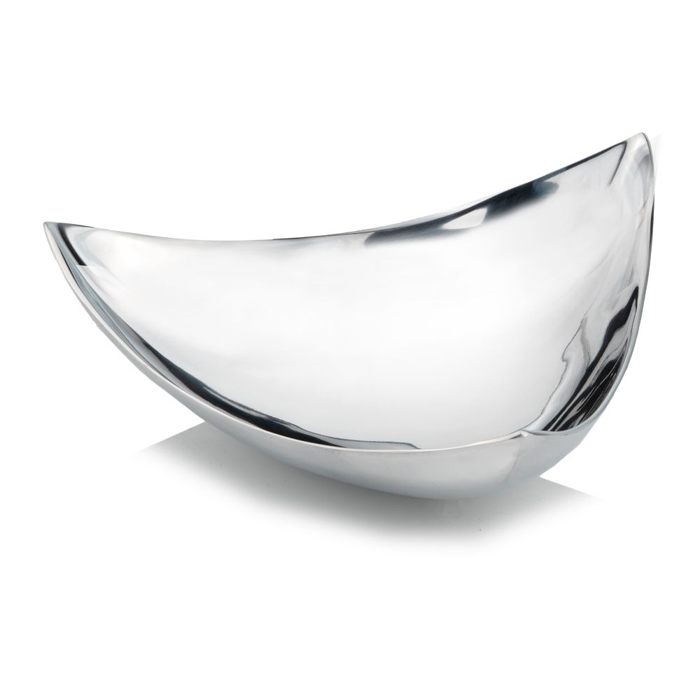 "14"" Silver Aluminum Triangular Bowl"