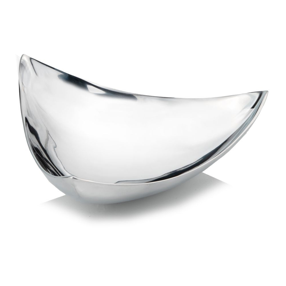 "14"" Silver Aluminum Triangular Bowl"