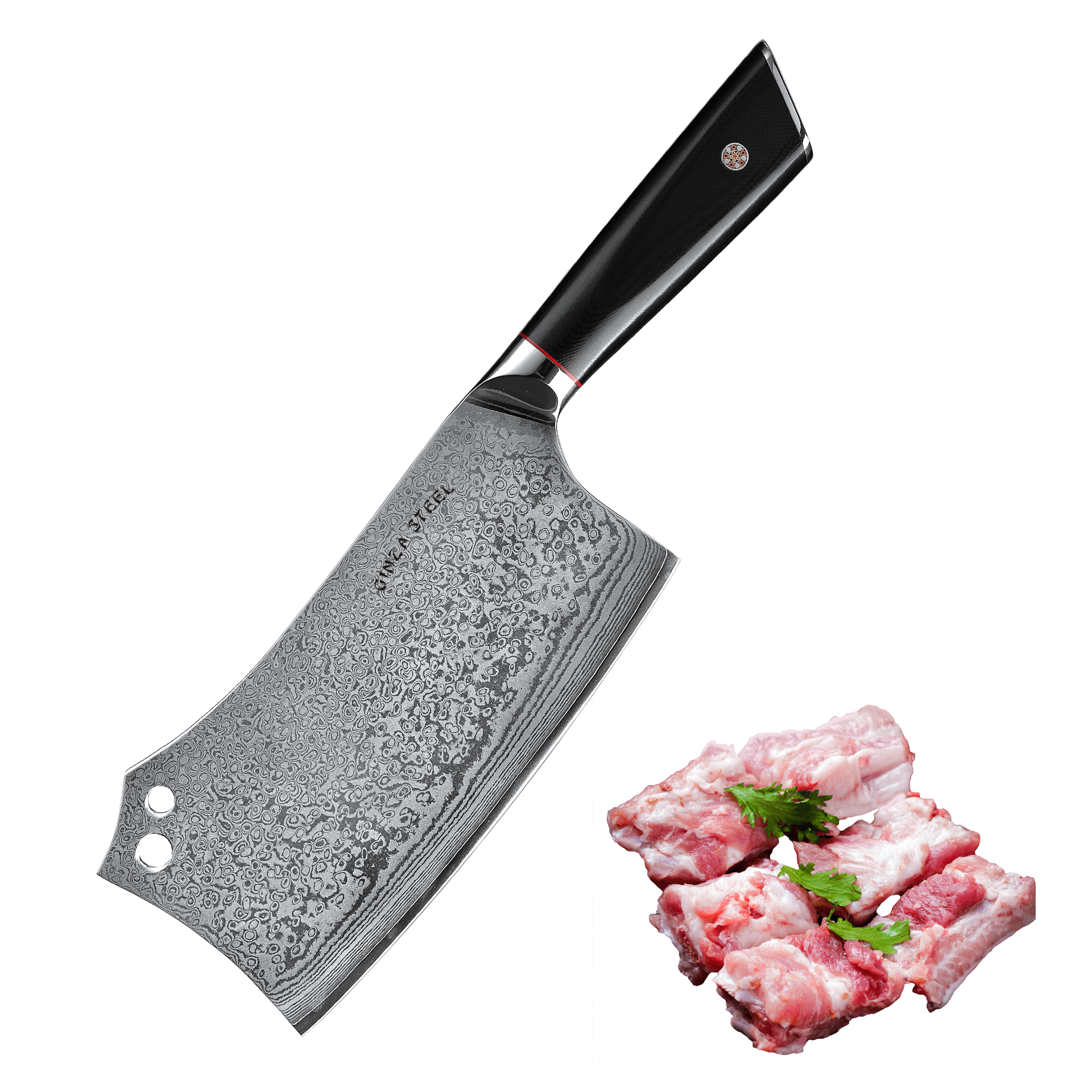 HAGAKURE Y | Chopping Knife 7" Damascus AUS 10 Steel