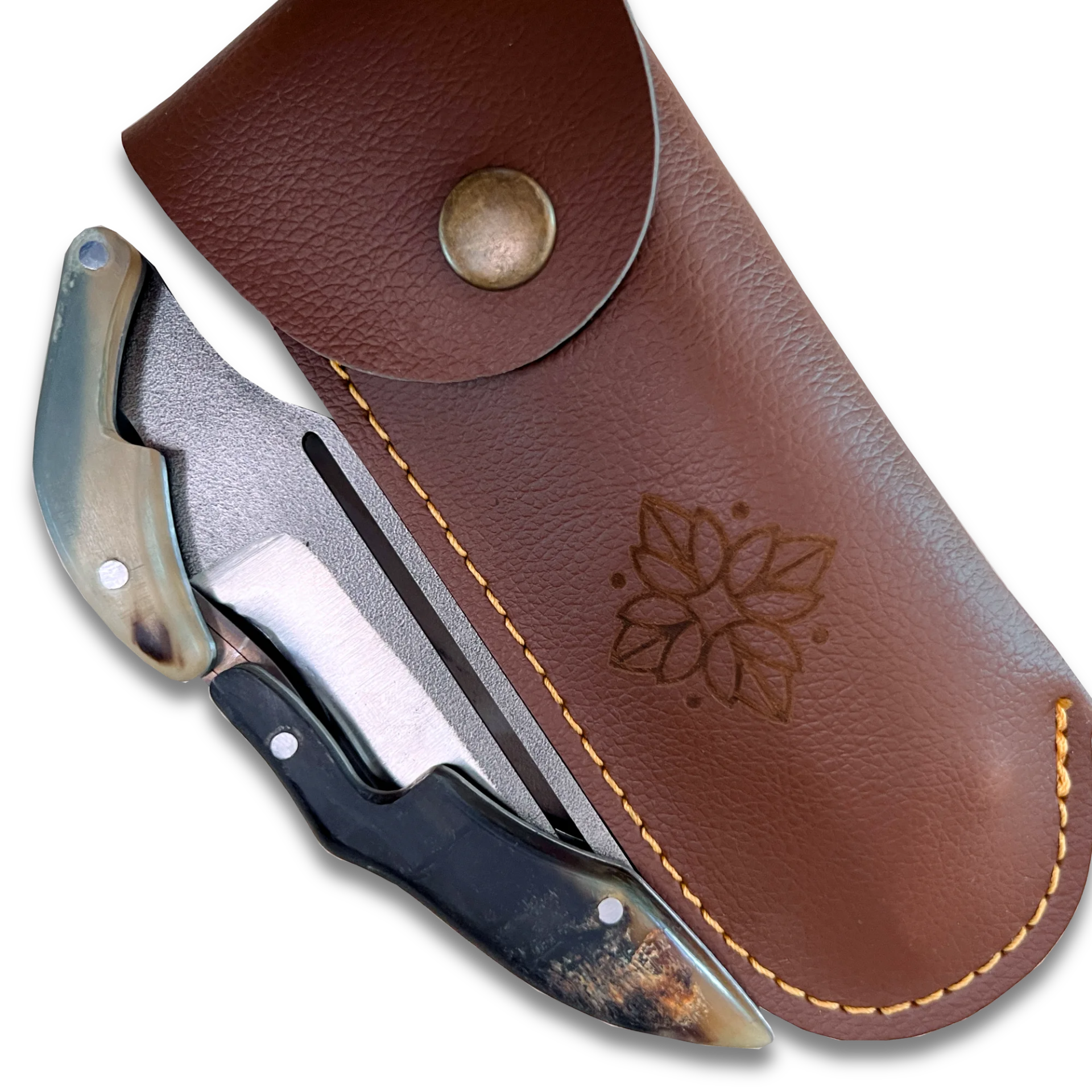 Ginza Steel - X Fold N690 Blade Folding Knife with Ram Horn handle