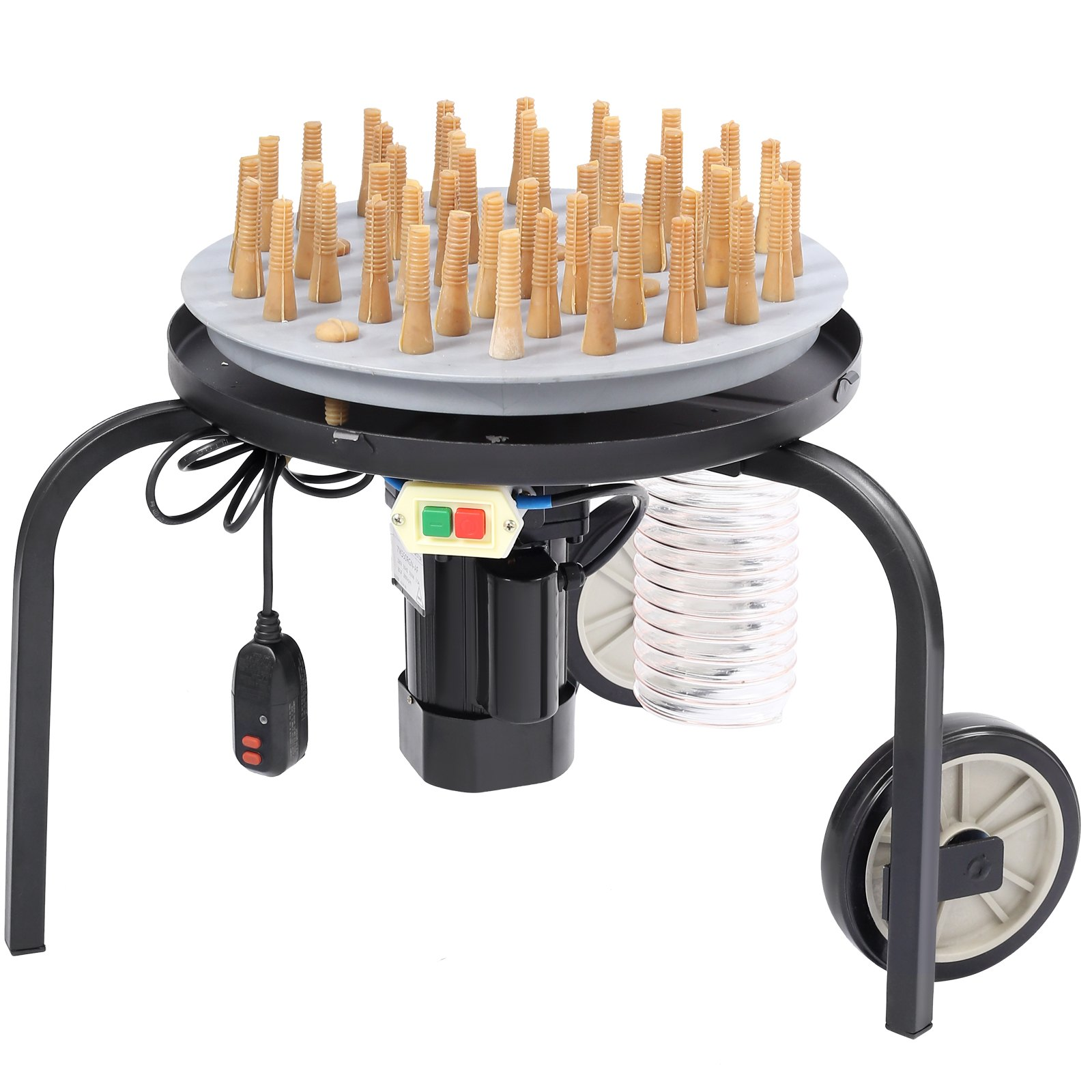 VEVOR Chicken Plucker Machine, Feather Plucker with 20-inch Stainless Steel Drum, Defeathering Equipment with 108 Soft Fingers, Simple Debris Collection, 500W High Power Poultry Plucking