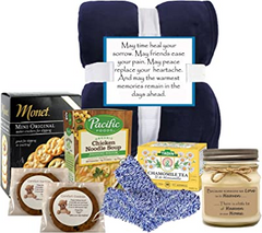 With Heartfelt Sympathy Gift Box -  Sympathy Baskets - Condolences Gift Basket for Loss.