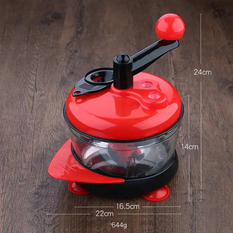 Multi-function Manual Food Processor, Meat Grinder, Vegetable Chopper, Quick Shredder, Green Cutter And Egg Blender.