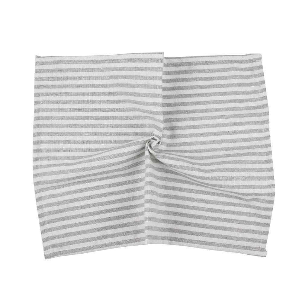 Plain Striped Linen Cotton Blended Dinner Cloth Napkins Placemats Tea Towels Set of 12 (40 x 30 cm 15.75in x 11.81in) for Events & Home Use