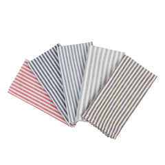 Plain Striped Linen Cotton Blended Dinner Cloth Napkins Placemats Tea Towels Set of 12 (40 x 30 cm 15.75in x 11.81in) for Events & Home Use