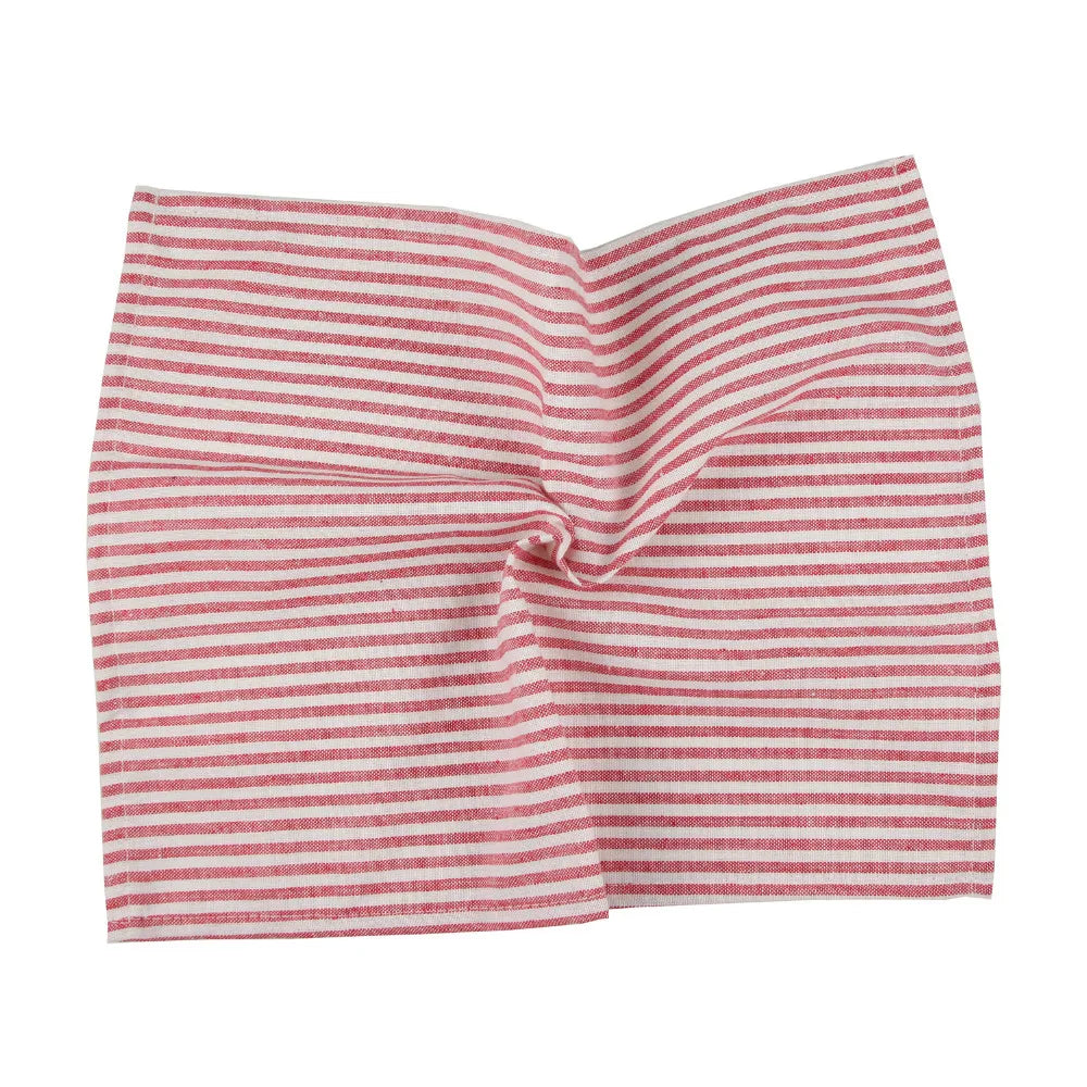 Plain Striped Linen Cotton Blended Dinner Cloth Napkins Placemats Tea Towels Set of 12 (40 x 30 cm 15.75in x 11.81in) for Events & Home Use