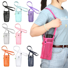 Portable Sport Water Bottle Cover With Strap Cup Sleeve, Mesh Cup Pouch, Mobile Phone Bag, Visible Bag Outdoor Camping